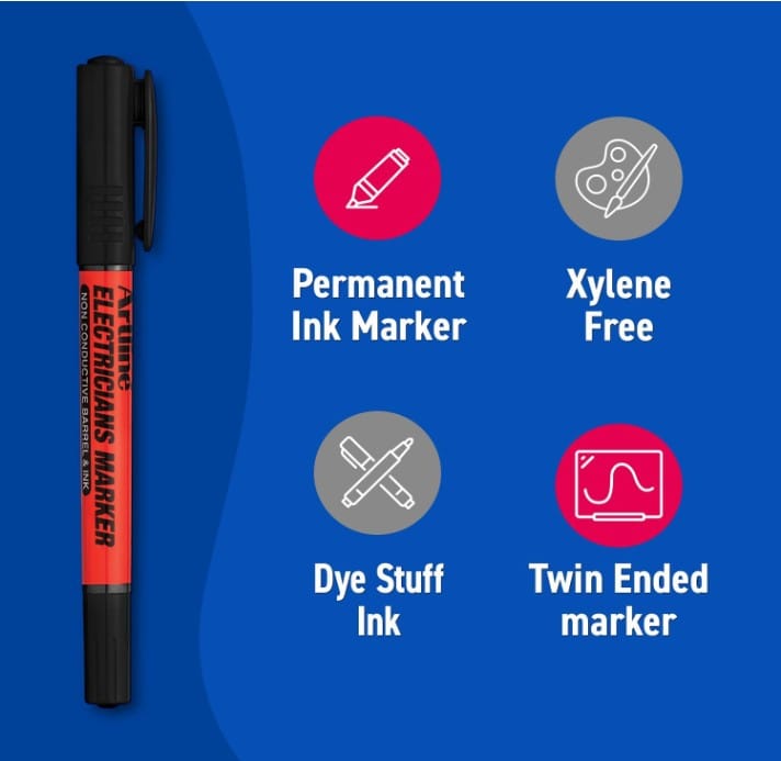 ปากกาเคมีช่างไฟฟ้า ARTLINE EKPR-ELFT 2 หัว 0.4-1.0 มม. สีดำ_2
